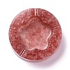 Resin with Natural Rose Quartz Chip Stones Ashtray DJEW-F015-05F-1