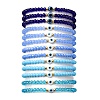 13Pcs Evil Eye Resin & Glass Beads Stretch Bracelets Sets BJEW-JB12367-3