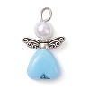 Acrylic & ABS Plastic Imitation Pearl Angel Pendants PALLOY-JF04466-02-3