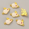 Glass Alloy Connector Charms ENAM-WH0001-12KCG-B-2
