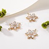 4Pcs Brass Micro Pave Clear Cubic Zirconia Pendants ZIRC-SZ0001-66-5