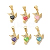 Rack Plating Brass Cubic Zirconia Pendants KK-K385-65G-1