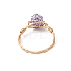 Handmade Polymer Clay Rhinestone Finger Rings for Women RJEW-JR00920-02-5