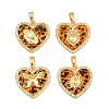 Brass Micro Pave Clear Cubic Zirconia Pendants CU-CBA415D-11G-1