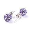 Sexy Valentines Day Gifts for Her 925 Sterling Silver Austrian Crystal Rhinestone Ball Stud Earrings Q286J221-2