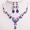 Teardrop & Moon Alloy Rhinestone Pendant Necklace & Stud Dangle Earring FS-WG0A8BD-12-1