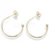 Brass Half Hoop Earrings KK-R112-041B-NF-2