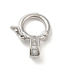 Brass Micro Pave Clear Cubic Zirconia Twister Clasps KK-Q772-14P-1