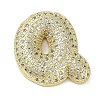 Rack Plating Brass Micro Pave Clear Cubic Zirconia Pendants KK-R163-05Q-G-1