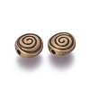 Tibetan Style Alloy Flat Round Carved Vortex Beads TIBEB-5437-AB-FF-2