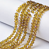 Electroplate Transparent Glass Beads Strands EGLA-A034-T8mm-F05-1