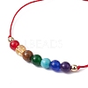 2Pcs 2 Color Natural & Synthetic Mixed Gemstone Round Braided Bead Anklets Set AJEW-AN00551-4