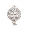 Brass Micro Pave Clear Cubic Zirconia Box Clasps CU-CBA8324-01P-1