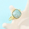 Natural Amazonite Finger Rings with Brass Findings G-H353-04G-03-3