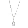 Brass Micro Pave Cubic Zirconia Musical Note Pendant Necklace NJEW-JN04695-2