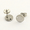 304 Stainless Steel Stud Earring Findings X-STAS-R063-35-1
