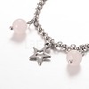Moon & Star Stainless Steel Gemstone Charm Bracelets X-BJEW-JB01935-01-3