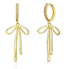 1 Pair Bowknot Brass Micro Pave Clear Cubic Zirconia Hoop Earrings for Women EJEW-SZ0002-04G-1