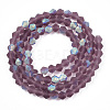 Imitate Austrian Crystal Bicone Frosted Glass Beads Strands GLAA-F029-TM3mm-A04-2