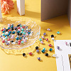 Yilisi 100Pcs 8 Colors Glass Pearl Round Bead Connector Charms FIND-YS0001-21-17