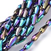 Electroplate Glass Beads Strands EGLA-L015-FP-A02-1