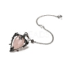 Natural Rose Quartz Triangle Dowsing Pendulum Pendants G-G022-01AS-02-2