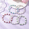 Pearlized Glass Pearl Round Beads Stretch Bracelets for Women BJEW-JB12740-1