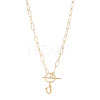 304 Stainless Steel Letter Pendant Necklaces NJEW-LP0001-52U-G-1