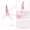 5Pcs 5 Colors Cloth Unicorn Horn Headbands for Kids OHAR-DR0001-01-3