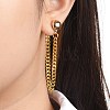 Brass Chain Tassel Earrings EJEW-JE04334-3