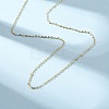Brass Textured Cable Chain Necklaces MAK-L045-06G-2