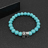 Synthetic Turquoise Stretch Bracelets for Women Men IS4293-8-1