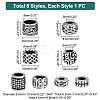 Unicraftale 8Pcs 8 Style 304 Stainless Steel Large Hole Beads STAS-UN0043-66-3