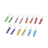 7 Pairs 7 Color Lampwork Evil Eye & Glass Beaded Dangle Earrings EJEW-JE05086-1