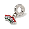 304 Stainless Steel Colorful Rhinestone European Dangle Charms STAS-U005-42P-2