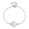 304 Stainless Steel Round Cabochon Setting Bracelets BJEW-JB11090-02-1