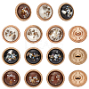 CHGCRAFT 18Pcs 3 Colors Cellulose Acetate(Resin) and Alloy Buttons DIY-CA0004-45-1