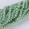 Electroplate Glass Beads Strands GLAA-F077-FR12-1