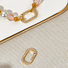 6Pcs Brass Micro Pave Clear Cubic Zirconia Spring Gate Rings KK-BBC0020-05-6