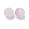 Frosted Baking Paint Crackle Glass Beads with Glitter Powder DGLA-T004-8mm-01E-2
