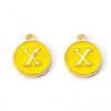 Golden Plated Alloy Enamel Charms ENAM-S118-09X-2