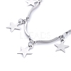 Star 304 Stainless Steel Charm Bracelets X-BJEW-JB05219-3