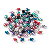 Yilisi 100Pcs 8 Colors Glass Pearl Round Bead Connector Charms FIND-YS0001-21-14