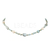 Natural Larimar Beaded Necklaces NJEW-JN06654-2