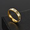 304 Stainless Steel with Crystal Rhinestone Finger Rings FS-WGF5DC4-14-2