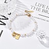 Ion Plating(IP) 304 Stainless Steel Charm Bracelets for Women BJEW-P345-05G-1