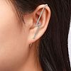 Anti-Tarnish Rhodium Plated 925 Sterling Silver Ear Wrap Crawler Hook Earrings EJEW-AA00271-33A-P-5