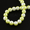 Two Tone Spray Painted Glass Pearl Beads Strands X-DGLA-R050-10mm-44-2