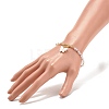 Cubic Zirconia Beaded Bracelet with Brass Paperclip Chains BJEW-JB08045-02-3