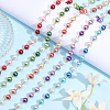 CHGCRAFT 5Pcs 5 Color Handmade Glass Pearl Beaded Chain AJEW-CA0003-32-4